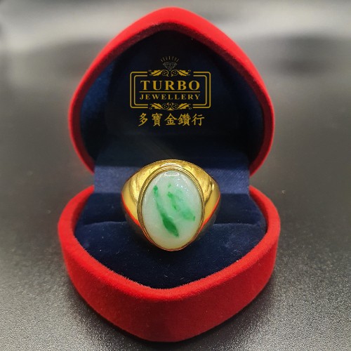 TURBO [A玉] 蛋面蛋玉黄金戒指 916 Egg Jade Gold Ring